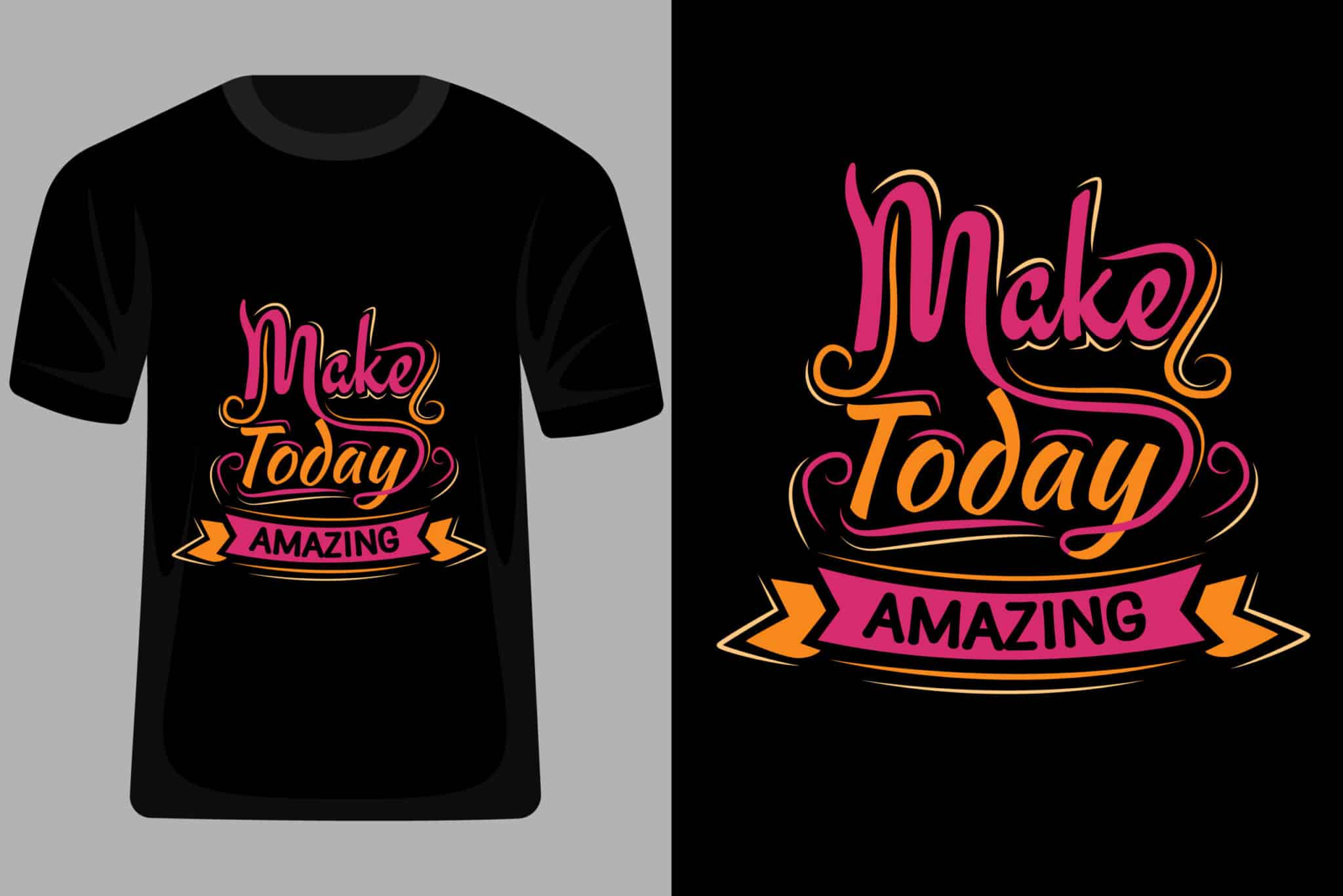 Make Today Amazing Quotes Typography T Shirt Design print on demand.
